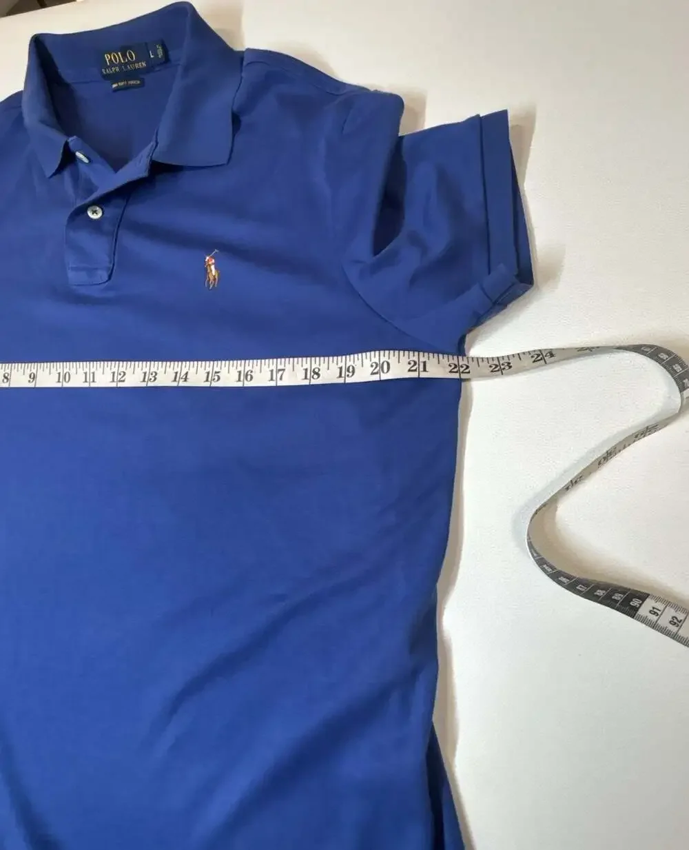 Polo Ralph Lauren Men's Blue Pima Soft Touch Polo Shirt Size L